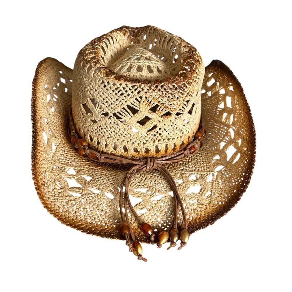 Stylish Tan Woven Cowboy Hat - Picture 2 of 4